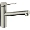 Image de hansgrohe Zesis M33 - Mitigeur de cuisine basse pression avec douchette extractible métallique, 1 jet, Robinet avec hauteur sous bec 150 mm, Robinetterie avec bec pivotant, Aspect acier inox, 74806800
