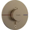 Image de hansgrohe ShowerSelect Comfort S - Mitigeur thermostatique avec 1 sortie additionnelle, Robinet encastré avec arrêt de sécurité (SafetyStop) à 40°C, Thermostat rond, 1 sortie, Bronze brossé