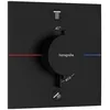 Image de hansgrohe ShowerSelect Comfort E - Mitigeur thermostatique, Robinet encastré avec arrêt de sécurité (SafetyStop) à 40°C, Thermostat carré, 2 sorties, Noir mat