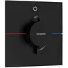 Image de hansgrohe ShowerSelect Comfort E - Mitigeur thermostatique, Robinet encastré avec arrêt de sécurité (SafetyStop) à 40°C, Thermostat carré, 1 sortie, Noir mat
