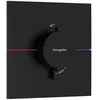 Image de hansgrohe ShowerSelect Comfort E - Mitigeur thermostatique, Robinet encastré avec arrêt de sécurité (SafetyStop) à 40°C, Thermostat carré, 3 sorties, Noir mat