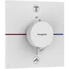 Image de hansgrohe ShowerSelect Comfort E - Mitigeur thermostatique incl. combinaison de sécurité intégrée, Robinet encastré avec arrêt de sécurité (SafetyStop) à 40°C, Thermostat carré, 2 sorties, Blanc mat