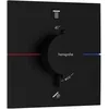 Image de hansgrohe ShowerSelect Comfort E - Mitigeur thermostatique incl. combinaison de sécurité intégrée, Robinet encastré avec arrêt de sécurité (SafetyStop) à 40°C, Thermostat carré, 2 sorties, Noir mat