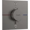 Image de hansgrohe ShowerSelect Comfort E - Mitigeur thermostatique incl. combinaison de sécurité intégrée, Robinet encastré avec arrêt de sécurité à 40°C, Thermostat carré, 2 sorties, Noir chromé brossé
