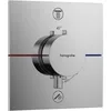 Image de hansgrohe ShowerSelect Comfort E - Mitigeur thermostatique incl. combinaison de sécurité intégrée, Robinet encastré avec arrêt de sécurité (SafetyStop) à 40°C, Thermostat carré, 2 sorties, Chromé