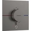 Image de hansgrohe ShowerSelect Comfort E - Mitigeur thermostatique avec 1 sortie additionnelle, Robinet encastré avec arrêt de sécurité (SafetyStop) à 40°C, Thermostat carré, 1 sortie, Noir chromé brossé