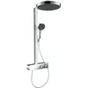 Image de hansgrohe Rainfinity - Colonne de douche avec mitigeur thermostatique, douche pluie 360 mm avec robinet, douchette (3 jets), support, flexible, barre et douche de tête ronde 1 jet, Chromé, 26853000