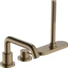 Image de hansgrohe Tecturis S - Mitigeur baignoire 3 trous, Robinet baignoire 2 sorties avec guidage du flexible (sBox), Robinetterie bord de baignoire, Bronze brossé, 73447140