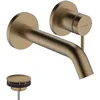 Image de hansgrohe Tecturis S - Mitigeur lavabo encastré avec garniture de vidage, Robinet de salle de bain avec longueur sous bec 16,5 cm, économie d'eau (EcoSmart+), Bronze brossé, 73350140