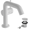 Image de hansgrohe Tecturis S Fine - Mitigeur de lavabo avec tirette et vidage, économie d'énergie (CoolStart), Robinet salle de bain 110mm, économie d'eau (EcoSmart+), Blanc mat, 73323700