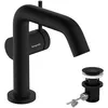 Image de hansgrohe Tecturis S Fine - Mitigeur de lavabo avec tirette et vidage, économie d'énergie (CoolStart), Robinet salle de bain avec hauteur sous bec 110mm, économie d'eau (EcoSmart+), Noir mat, 73323670