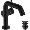 Image de hansgrohe Tecturis S Fine - Mitigeur de lavabo avec vidage Push-Open, économie d'énergie (CoolStart), Robinet salle de bain avec hauteur sous bec 110mm, économie d'eau (EcoSmart+), Noir mat, 73320670