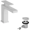 Image de hansgrohe Tecturis E - Mitigeur de lavabo avec tirette et vidage, Robinet de salle de bain avec hauteur sous bec 110 mm, économie d'eau (EcoSmart+), Blanc mat, 73010700