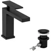 Image de hansgrohe Tecturis E - Mitigeur de lavabo avec tirette et vidage, Robinet de salle de bain avec hauteur sous bec 110 mm, économie d'eau (EcoSmart+), Noir mat, 73010670