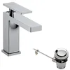 Image de hansgrohe Tecturis E - Mitigeur de lavabo avec tirette et vidage, Robinet de salle de bain avec hauteur sous bec 110 mm, économie d'eau (EcoSmart+), Chromé, 73010000