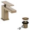 Image de hansgrohe Tecturis E - Mitigeur de lavabo avec tirette et vidage, économie d'énergie (CoolStart), Robinet de salle de bain avec hauteur sous bec 80 mm, économie d'eau (EcoSmart+), Bronze brossé