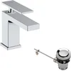 Image de hansgrohe Tecturis E - Mitigeur de lavabo avec tirette et vidage, économie d'énergie (CoolStart), Robinet de salle de bain avec hauteur sous bec 80 mm, économie d'eau (EcoSmart+), Chromé