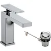 Image de hansgrohe Tecturis E - Mitigeur de lavabo avec tirette et vidage, économie d'énergie (CoolStart), Robinet de salle de bain avec hauteur sous bec 110 mm, économie d'eau (EcoSmart+), Chromé, 73014000