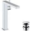 Image de hansgrohe Tecturis E Fine - Mitigeur de lavabo avec vidage Push-Open, économie d'énergie (CoolStart), Robinet de salle de bain avec hauteur sous bec 240 mm, économie d'eau (EcoSmart+), Chromé