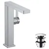 Image de hansgrohe Tecturis E Fine - Mitigeur de lavabo avec vidage Push-Open, économie d'énergie (CoolStart), Robinet de salle de bain avec hauteur sous bec 210mm, économie d'eau (EcoSmart+), Chromé, 73060000