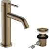 Image de hansgrohe Tecturis S - Mitigeur de lavabo avec tirette et vidage, Robinet de salle de bain avec hauteur sous bec 110 mm, économie d'eau (EcoSmart+), Bronze brossé, 73310140