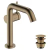 Image de hansgrohe Tecturis S Fine - Mitigeur de lavabo avec vidage Push-Open, économie d'énergie (CoolStart), Robinet salle de bain 150mm, économie d'eau (EcoSmart+), Bronze brossé, 73340140