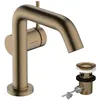 Image de hansgrohe Tecturis S Fine - Mitigeur de lavabo avec tirette et vidage, économie d'énergie (CoolStart), Robinet salle de bain 110mm, économie d'eau (EcoSmart+), Bronze brossé, 73323140
