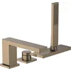 Image de hansgrohe Tecturis E - Mitigeur baignoire 3 trous, Robinet baignoire 2 sorties avec guidage du flexible (sBox), Robinetterie bord de baignoire, Bronze brossé, 73443140