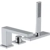 Image de hansgrohe Tecturis E - Mitigeur baignoire 3 trous, Robinet baignoire 2 sorties avec guidage du flexible (sBox), Robinetterie bord de baignoire, Chromé, 73443000
