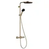 Image de hansgrohe Pulsify S Puro - Colonne de douche avec mitigeur thermostatique, douche pluie (260mm) avec robinet, douchette, support, flexible, barre et douche de tête ronde, Bronze brossé, 24236140