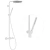 Image de hansgrohe Pulsify S Puro - Colonne de douche économie d'eau (EcoSmart) avec mitigeur thermostatique, douche pluie (260 mm), douchette, flexible, barre et douche de tête ronde, Blanc mat, 24223700