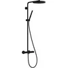 Image de hansgrohe Pulsify S Puro - Colonne de douche avec mitigeur thermostatique, douche pluie (260mm) avec robinet, douchette (1 jet), support, flexible, barre et douche de tête ronde, Noir mat, 24222670
