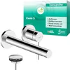 Image de hansgrohe Zesis S 74750000 Robinet de lavabo encastré pour montage mural avec bonde, robinet de salle de bain, longueur de bec 19,4 cm, mitigeur économiseur d'eau (EcoSmart+), chromé,