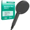 Image de hansgrohe Raindance Alive Select S 24500340 Pommeau de douche 3 types de jet (PowderRain inclus) rond 125 mm Fonction anti-calcaire Noir brossé Chrome brossé