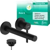 Image de hansgrohe Zesis S 74750670 Robinet de lavabo encastré pour montage mural avec bonde, robinet de salle de bain, longueur de bec 19,4 cm, mitigeur économiseur d'eau (EcoSmart+), noir mat