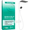 Image de hansgrohe Raindance Alive Q 24580700 Système de douche avec thermostat, douche effet pluie (340 x 210 mm) avec robinet, douchette (3 types de jet dont PowderRain), tuyau, barre de douche et pommeau de