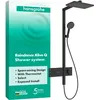 Image de hansgrohe Raindance Alive Q 24590670 Système de douche avec thermostat, douche à effet pluie (340 x 210 mm) avec robinet, douchette, tuyau, barre de douche et pommeau de douche (2 types de jets), noir