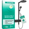 Image de hansgrohe Raindance Alive S Système de douche à économie d'eau (EcoSmart) avec thermostat, douche effet pluie (300 mm) avec robinet, douchette, tuyau, barre de douche et pommeau rond, noir mat