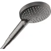 Image de hansgrohe Raindance Select S 26516340 Pommeau de douche à économie d'eau 5,7 l/min (EcoSmart+), 3 types de jet (PowderRain inclus), fonction anti-calcaire, noir brossé