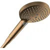 Image de hansgrohe Raindance Select S 26516140 Pommeau de douche à économie d'eau 5,7 l/min (EcoSmart+), 3 types de jet (PowderRain), fonction anti-calcaire, bronze brossé