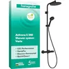 Image de hansgrohe Activera S - Colonne de douche max. 8 l/min (EcoSmart) avec mitigeur thermostatique, douche pluie, douchette (2 jets), support, tuyau, barre et douche de tête, Noir mat, 28078670