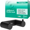 Image de hansgrohe AddStoris S 41785670 Double Crochet Porte-Serviettes, Crochet de Peignoir, Fixation cachée, Accessoire de Salle de Bain, Noir Mat