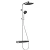 Image de hansgrohe Activera S 28638000 Système de douche économe en eau (EcoSmart) avec thermostat, douche à effet pluie (240 mm) avec robinet, douchette à main, tuyau, barre de douche et pommeau rond Chromé