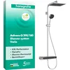 Image de hansgrohe Activera Q 28648000 Système de douche économe en eau (EcoSmart) avec thermostat, douche à effet pluie (290 x 180 mm) avec robinet, douchette à main (2 types de jets), tuyau, barre de douche