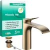 Image de hansgrohe Vivenis 75020140 Mitigeur de lavabo avec tirette de vidage, robinet de salle de bain avec bec hauteur 110 mm, mitigeur lavabo économe en eau (EcoSmart), bronze brossé