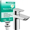 Image de hansgrohe Neovis Q 71348000 Mitigeur de lavabo avec bonde push-open, robinet de salle de bain avec bec hauteur 96 mm, mitigeur lavabo économe en eau (EcoSmart), chrome, 71348000