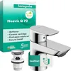 Image de hansgrohe Neovis Q 71350000 Robinet de lavabo avec bonde push-open, économie d'énergie (CoolStart), robinet de salle de bain avec bec Hauteur 63 mm, Mitigeur lavabo économe en eau (EcoSmart), chromé