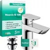 Image de hansgrohe Neovis Q 71357000 Mitigeur de lavabo avec bonde push-open en métal, économie d'énergie (CoolStart), robinet de salle de bain avec bec Hauteur 96 mm, Mitigeur économe en eau (EcoSmart