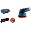 Image de Bosch Professional GEX 12V-125, Bleu, Solo + Bosch Professional 50x Feuilles abrasives Expert C470 à 8 trous (pour Bois dur, Peinture sur bois, Ø 125 mm, Grain 120, Accessoires Ponceuse excentrique)