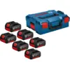 Image de Bosch 1600A02A2S Kit De 6 Batteries Dans Un Coffret L-BOXX - 6 Batteries 18 V 4,0 Ah